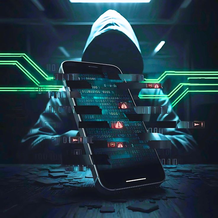 Hacker intercepting phone data